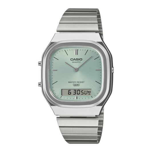 Casio AQ-240E-2A vintage watch light-blue dial